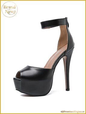 Women's Platform High Heel Sandals Ankle Strap Peep Toe Stiletto Zip